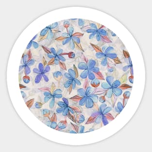 Purple Painted Floral Pattern Sticker